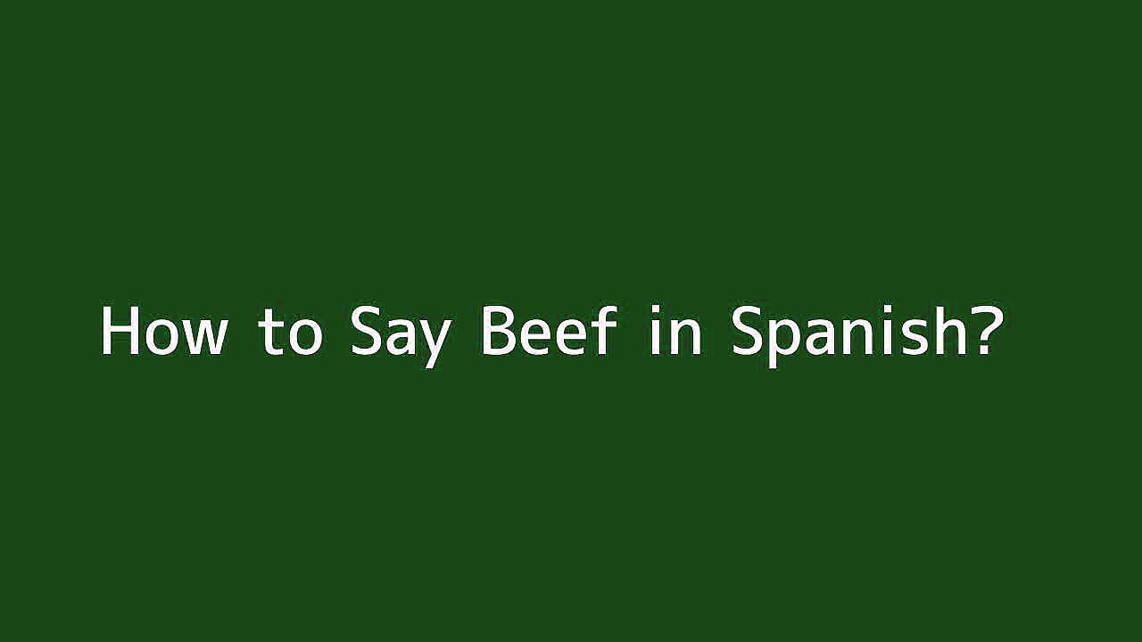 How to say Beef in Spanish Vidéo Dailymotion