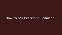 How to say Bearish in Spanish