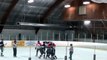 Hockey brawl ends with trainer tackling official on the ice!