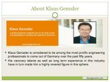 Klaus Genssler - A Successful Engineer in the Sphere of Petroleum Industry