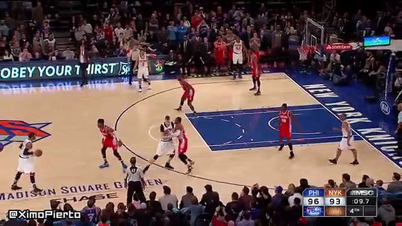 Carmelo Anthony Hits the Three to Force OT - Sixers vs Knicks - Jan 18, 2016 - NBA 2015-16 Season