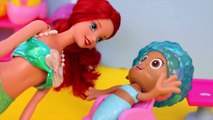 Elsa Barbie Mermaid Doll and Ariels Hair Salon with Bubble Guppie Molly DisneyCarToys Pla