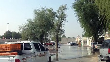Driving Across a Flooded Road in Dubai