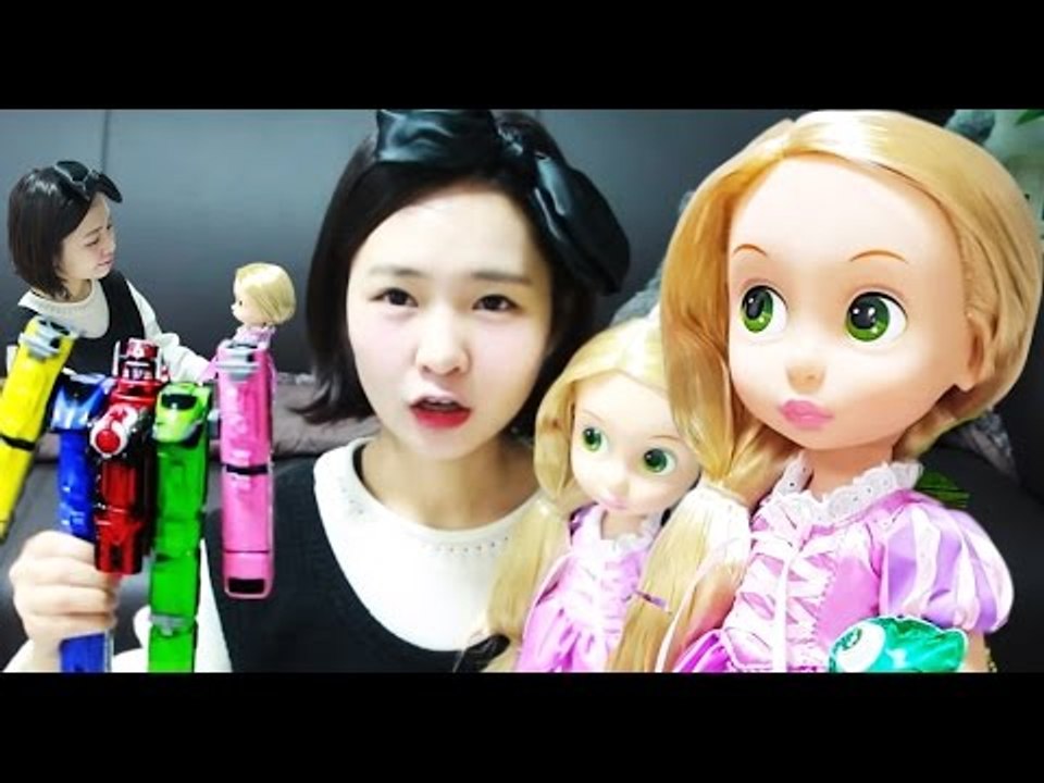 라푼젤 베이비돌 인형 놀이 파워레인저 트레인포스 극장판 기념 장난감 놀이 Babydo...