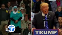 A Muslim woman in a hijab was booed and forced out of a Donald Trump rally after standing in silent protest against his