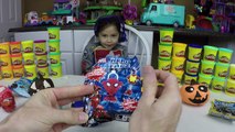 HALLOWEEN PLAYDOH SURPRISE EGGS PUMPKIN FACES Surprises Spider-Man Batman SpongeBob Disney Cars Toy