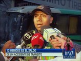 Accidente de tránsito en la vía antigua a Conocoto deja 13 heridos