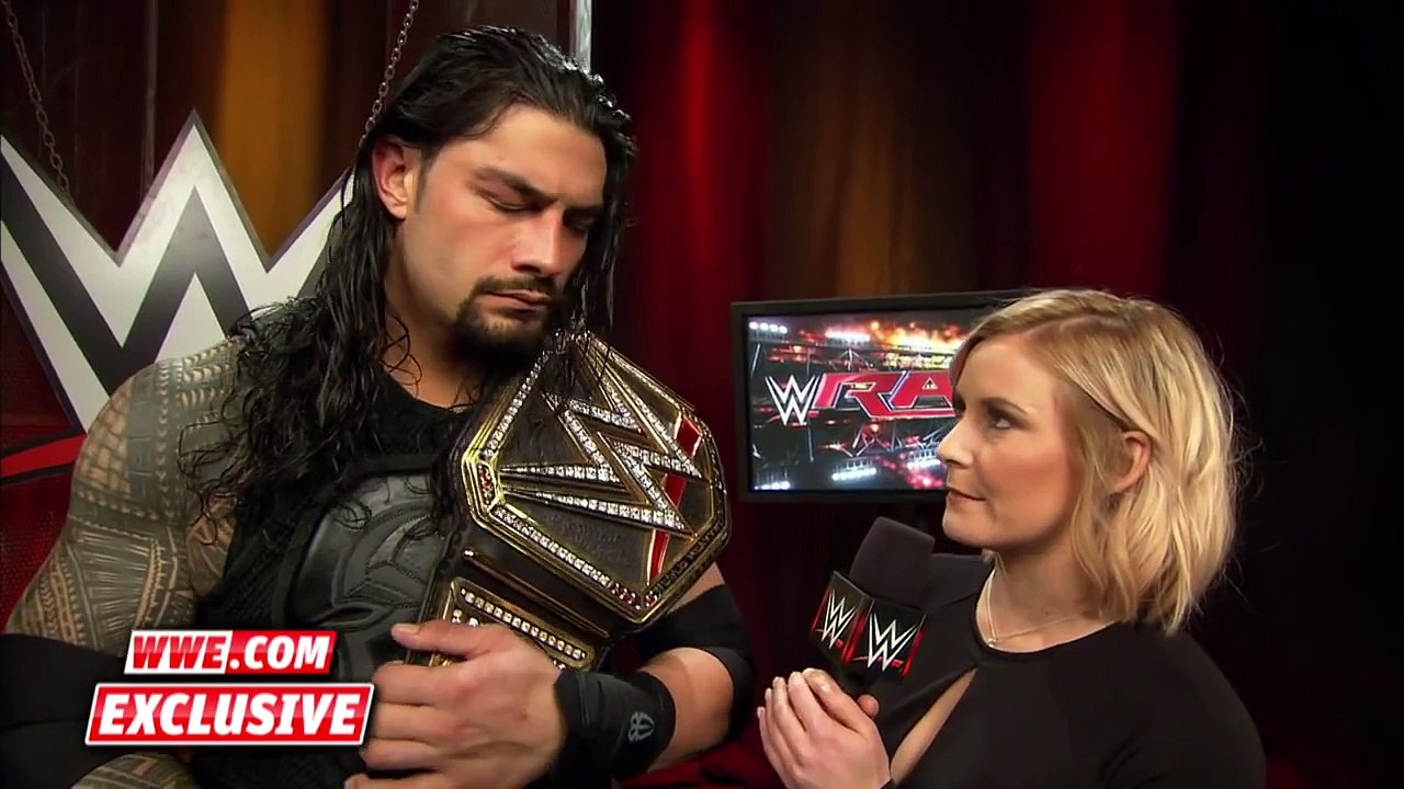 Reigns on defending the WWE World Heavyweight Title in the Royal Rumble- Raw Fallout, Jan. 4, 2016