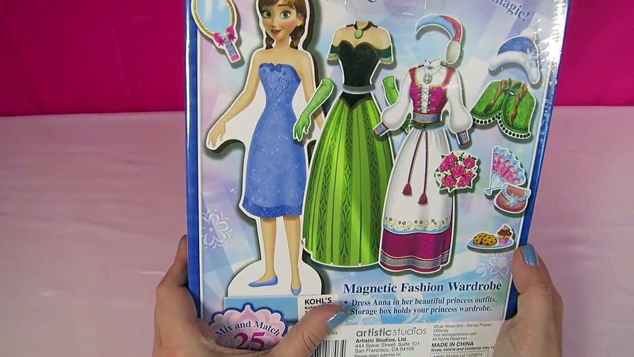 DISNEY FROZEN FEVER ANNA DRESS UP DOLL OUTFITS BIRTHDAY PARTY MAGNETIC STICKERS