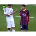 Leo messi and Pepe having a showdown