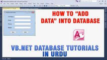 P(3) VB.NET Access Database Tutorial In Urdu - Insert Data Into Database