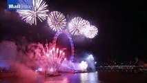 Revellers treated to dazzling London NYE fireworks 2016 celebrations Best Wishes 2016