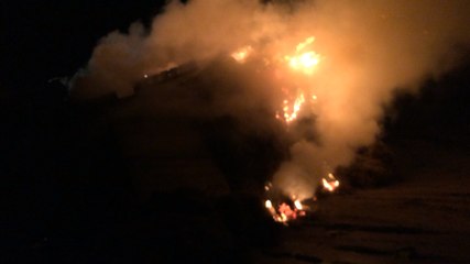 Action des agriculteurs en bordure de voie express