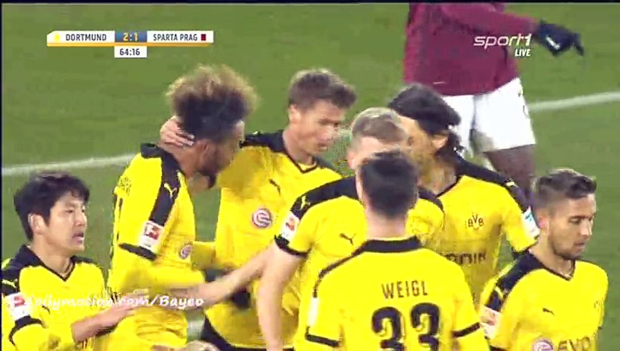 Aubameyang Goal HD - Borussia Dortmund 2-1 Sparta Prague - 19-01-2016