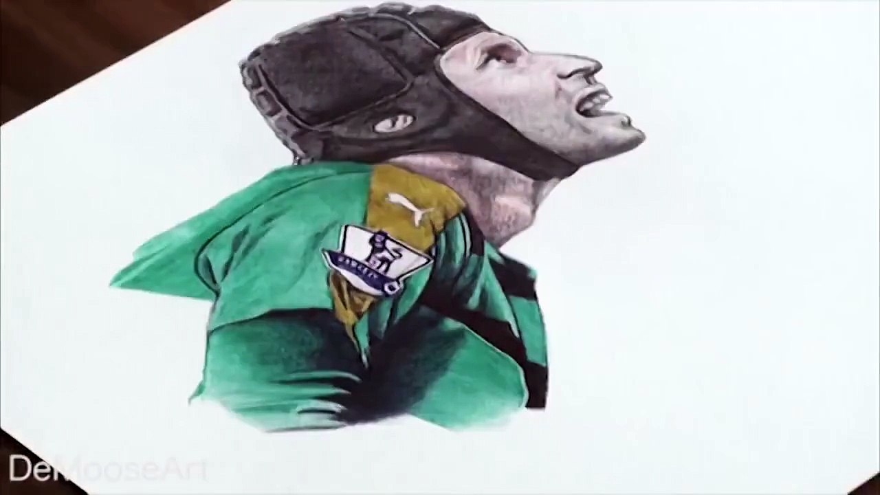 Time lapse: Petr Cech ballpoint pen freehand art
