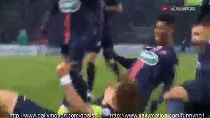 David Luiz Goal PSG 1 - 1 Toulouse Coupe de France 19-1-2016