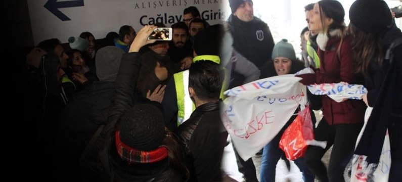 Metrobüs durağında pankart açan demokrat kadınlara linç girişimi