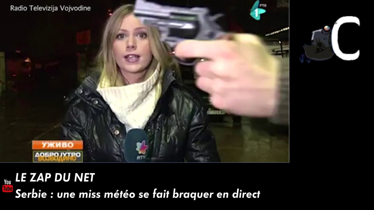 Serbie : une miss météo se fait braquer en direct