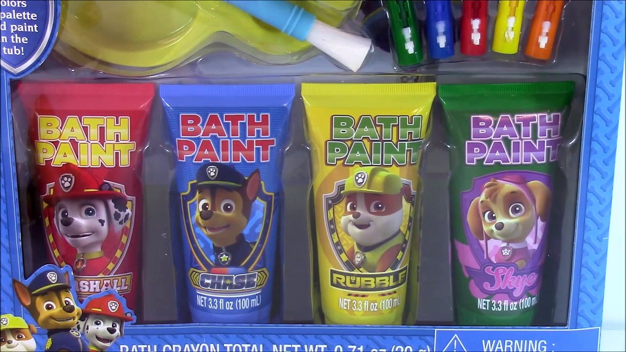 Paw Patrol Bath Time Paint Set! Paint Rubble Chase Rocky Skye Marshall