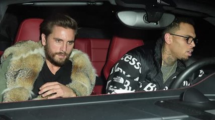 Scott Disick and Chris Brown Party Together at Hollywood Club