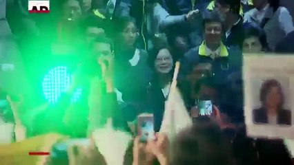 Raw: Thousands Cheer Taiwan Election Winner Tsai