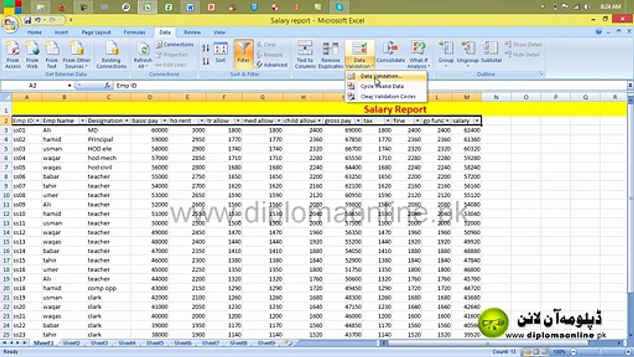 MS Excel Lesson 17