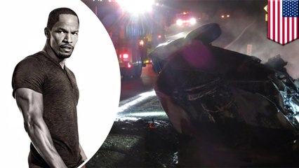 Jamie Foxx plays real life superhero, rescues man from burning vehicle