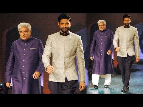 Javed & Farhan Akhtar Walk The Ramp For 'Mijwan