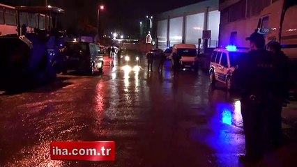 İş makinesi alev alev yandı