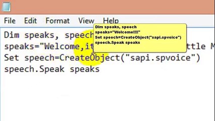 Make your computer greet you with  speaking  welcome message at startup