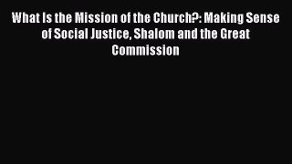 What Is the Mission of the Church?: Making Sense of Social Justice Shalom and the Great Commission