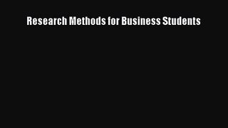 Research Methods for Business Students [Read] Online