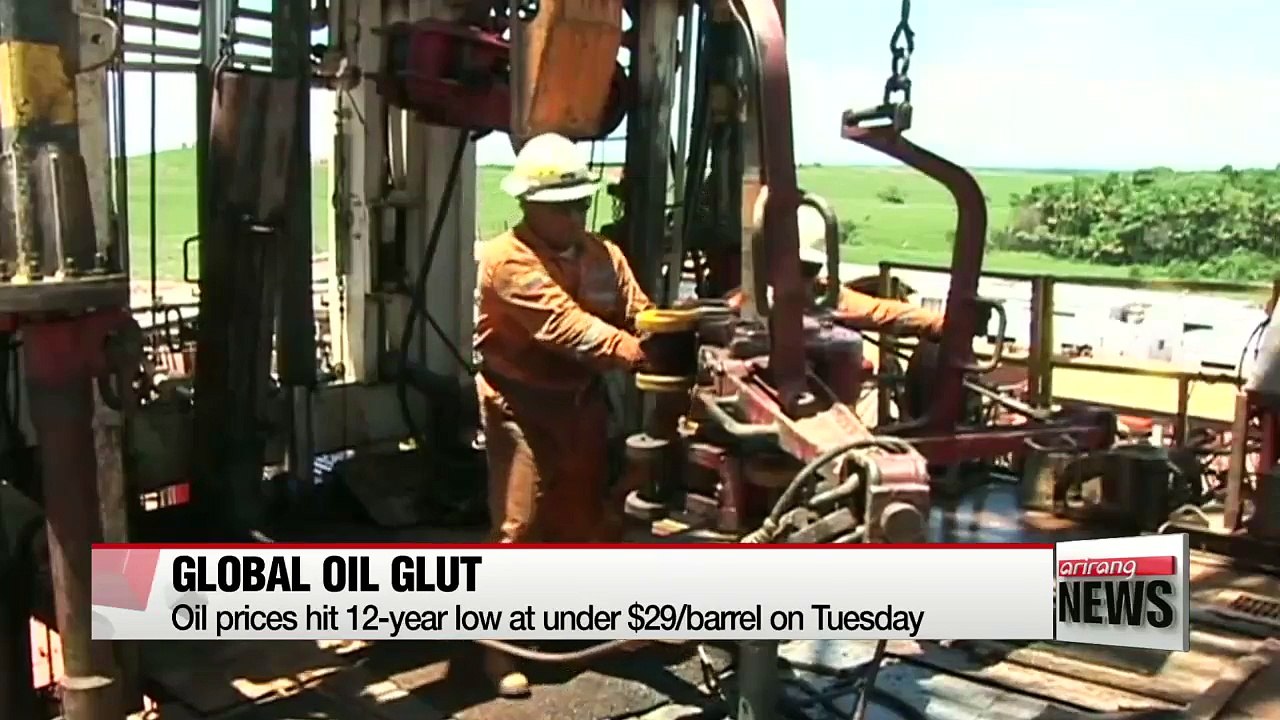 Global oil prices hit 12-year low at under $29/barrel
