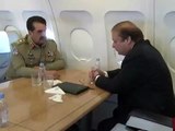 Exlusive Video of PM Nawaz Sharif & Gen Raheel Sharif Talking in Plane