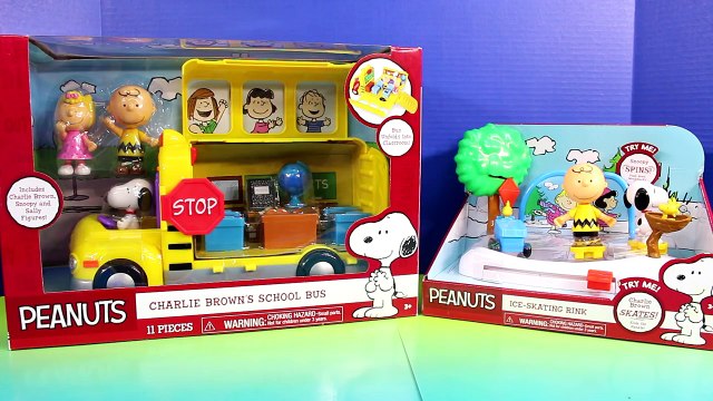 Peanuts Go To School In Charlie Browns School Bus And Ice Skating Ring Snoopy Sally