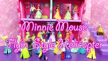 Minnie Mouse Helicopter Saves The Little Mermaid Ariel Magic Clip Doll with Her Salon In the Sky