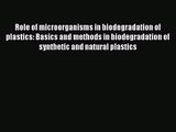 PDF Download Role of microorganisms in biodegradation of plastics: Basics and methods in biodegradation