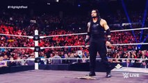 ROMAN REIGNS SPEARS BROCK LESNAR at WWE RAW 18th January 2016