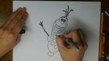 Drawing: How To Draw Olaf from Frozen! [HD] Easy Step by Step Fan Art