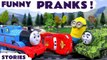 Thomas & Friends Minions Funny Pranks Cars Play Doh Tom Moss Toy Train Tayo Prank 꼬마��