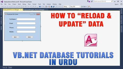 Descargar video: P(4) VB.NET Access Database Tutorial In Urdu - How to Reload and Update Data