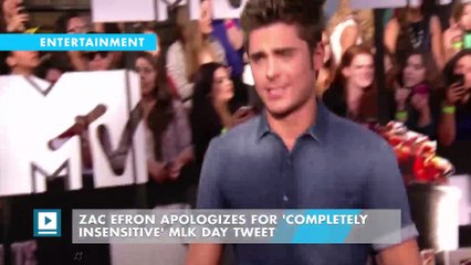 Zac Efron Apologizes for 'Completely Insensitive' MLK Day Tweet