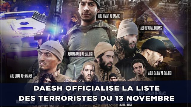 Daesh officialise la liste des terroristes de Paris et Saint-Denis