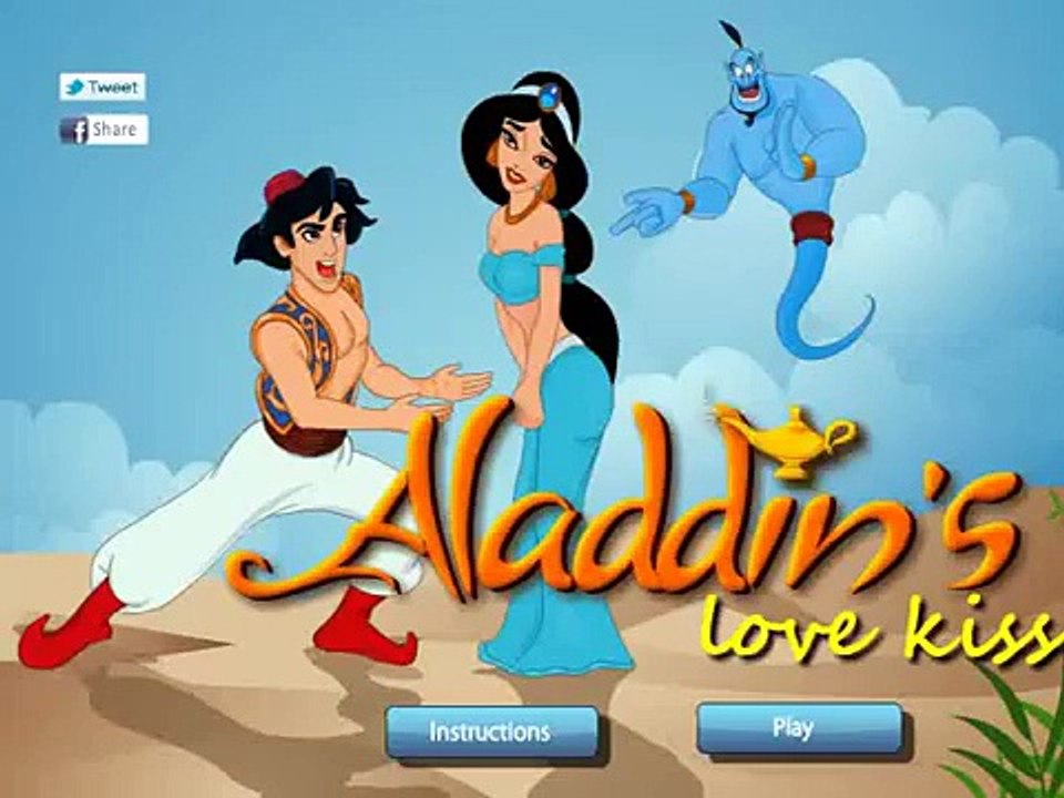 Мультик: Алладин любит принцессу Жасмин Поцелуи / Princess Jasmine loves Aladdin Kisses