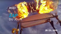 ZAP DU JOUR #333 : Un parachutiste enflamme son parachute en plein vol !