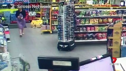 Dramatic moment a car ploughed into a Sydney service station