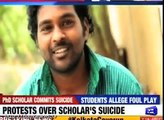 Dalit Phd student after expulsion from India university