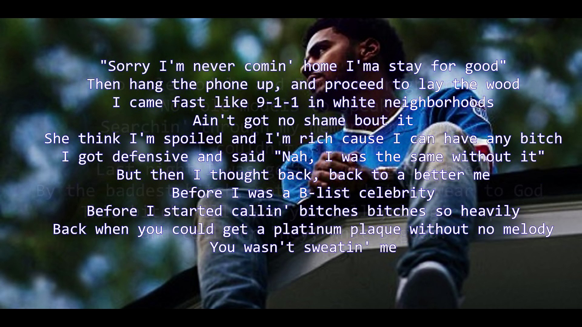 J Cole - No Role Models (2014 Forest Hills Drive) LYRIC, image size:1920x1080