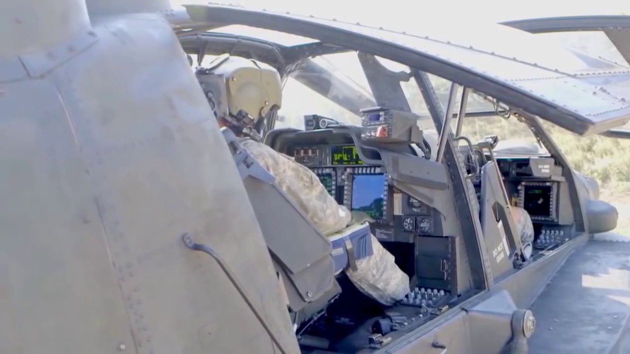 US Army - AH-64D Apache Attack Helicopter Rare View Of Display Panels