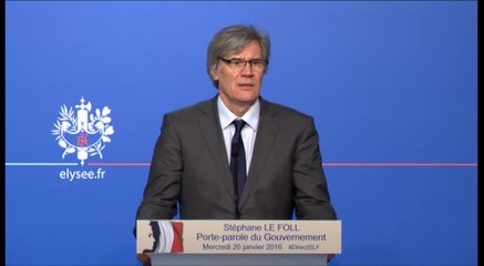 Compte rendu du Conseil des ministres du 20 janvier 2016